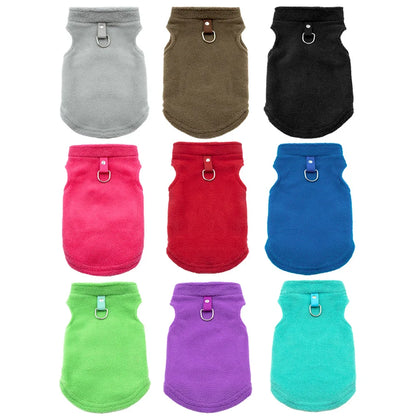 Pet Fleece Vest with Soft and Warm Fleece Sleeveless Design Unconstrained Forelimbs Autumn and Winter Warm Pet Clothing