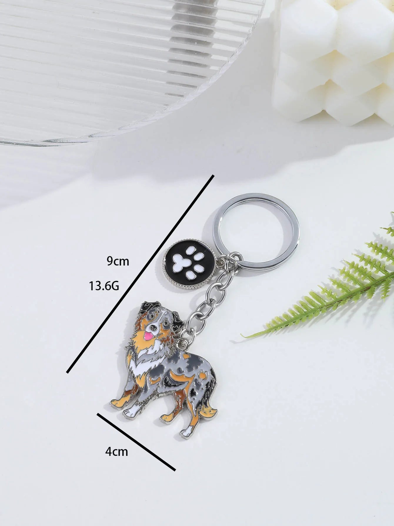 Pet dog car keychain pendant creative metal accessories key ring holiday gifts