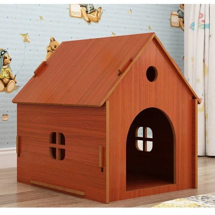 the RED BARN DOGHOUSE - Top Cover Doghouse, Outside Easy Installed Winter Gate Door Window External Entrance Nest, Home Pets Products