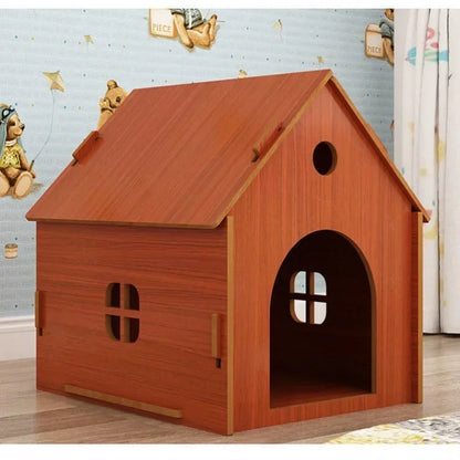 the RED BARN DOGHOUSE - Top Cover Doghouse, Outside Easy Installed Winter Gate Door Window External Entrance Nest, Home Pets Products