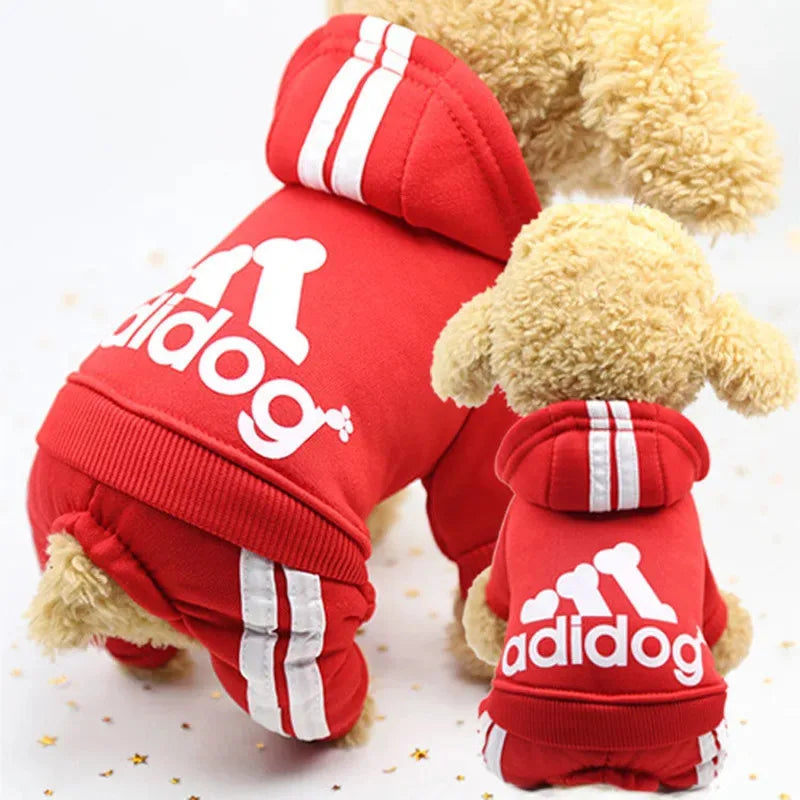 4 Legs Sweatshirt Fashion Stripes Puppy Clothes Soft Warm Pullover Dog Winter Jumpsuit Dog Hoodies for Small Medium Dogs Cats