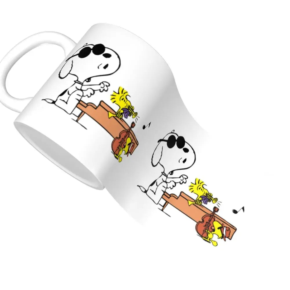 Manga Snoopy Woodstock Cartoon Dog Coffee Mug DIY Customized Ceramic Tea Milk Mug