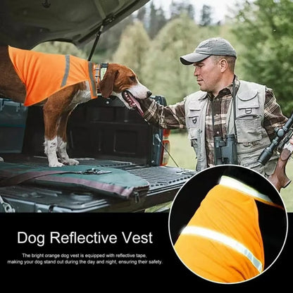 Reflective Dog Safety Vest Breathable Adjustable Puppy Visibility Jackets Comfortable Bright Orange Pet Fluorescent Clothes