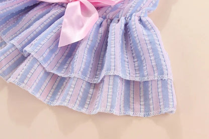 Dog Dresses for Small Dogs Girls Floral Puppy Dresses Pet Dog Princess Bowknot Dress Cute Dog Clothes for Yorkie Female Cat