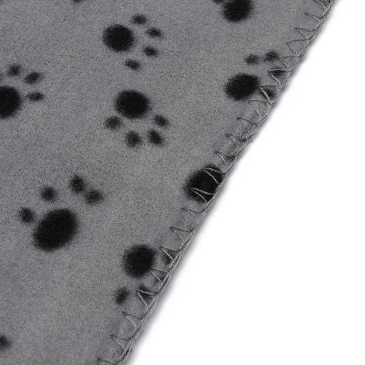 Pet Double-Sided Fleece Blanket Dog Cat Animal Paw Pattern Grey Background Puppy Kitten Bed Sleep Mat Warm Soft Comfort
