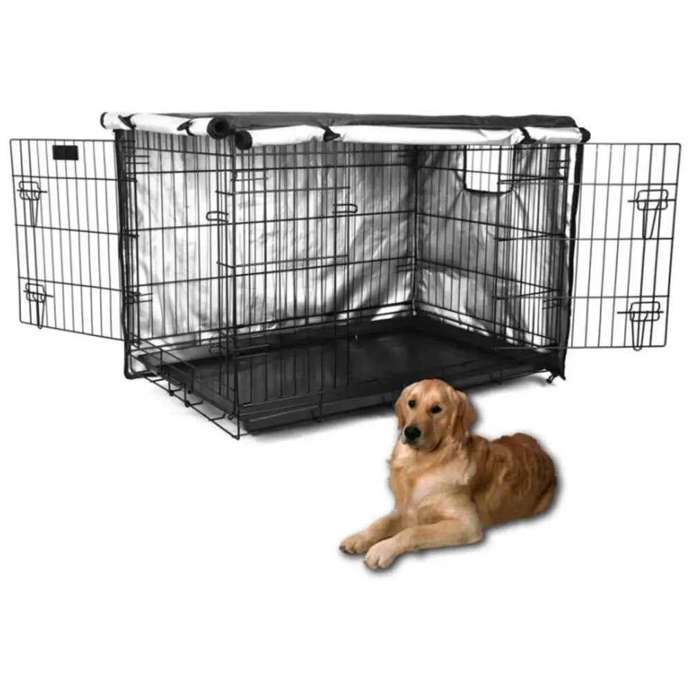 the KENNEL COVER - Convenient Pet Crate Cover, Oxford Cloth Sun Pet Kennel Case, Breathable Zipper Closure Dog Cage Cover Pet Supply