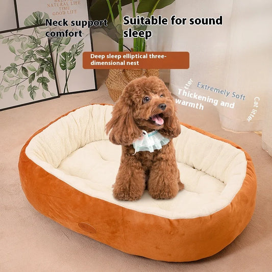 House Winter Warm Thickened Oval House All-Season Pet House Winter Small Dog House