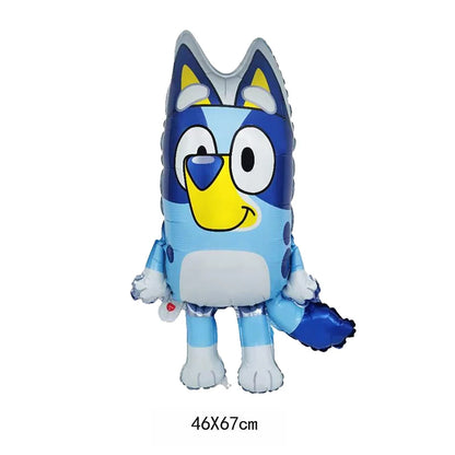 the CARTOON DOG BIRTHDAY - Blue Dog Theme Birthday Party, Cartoon Bluey Birthday Party Decoration Tablecloth Balloon Cake Stand Masks Tableware Kid Supplies