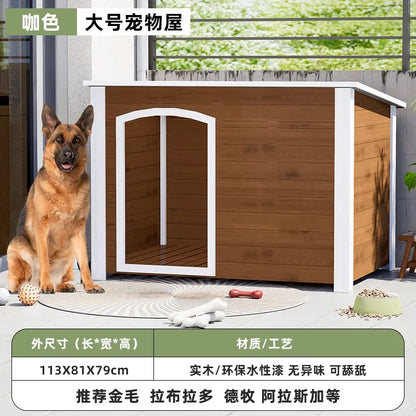the GOOD DOG DOGHOUSE - Large Dog Kennel, Outdoor Semi-Enclosed Kennel, Winter Outdoor Doghouse, Rainproof and Cold-Proof Luxury Dog Villa