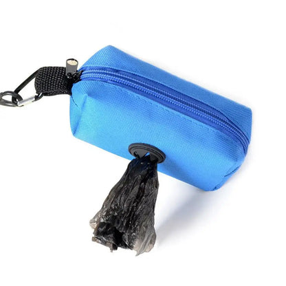 Dog Poop Bag Holder For Leash Doggie Waste Bag Dispenser Fabric Puppy Potty Carrier Small Doggy Zipper Pouch With Carabiner Clip
