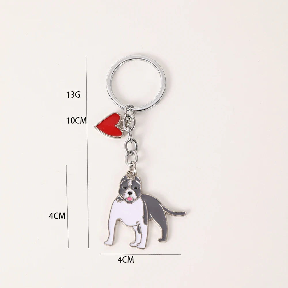 Pet dog car keychain pendant creative metal accessories key ring holiday gifts
