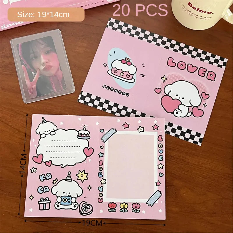 20 Pcs Cute Dog Folding Card Packaging Material Card Shipping Message Card Gift Packaging Greeting Card