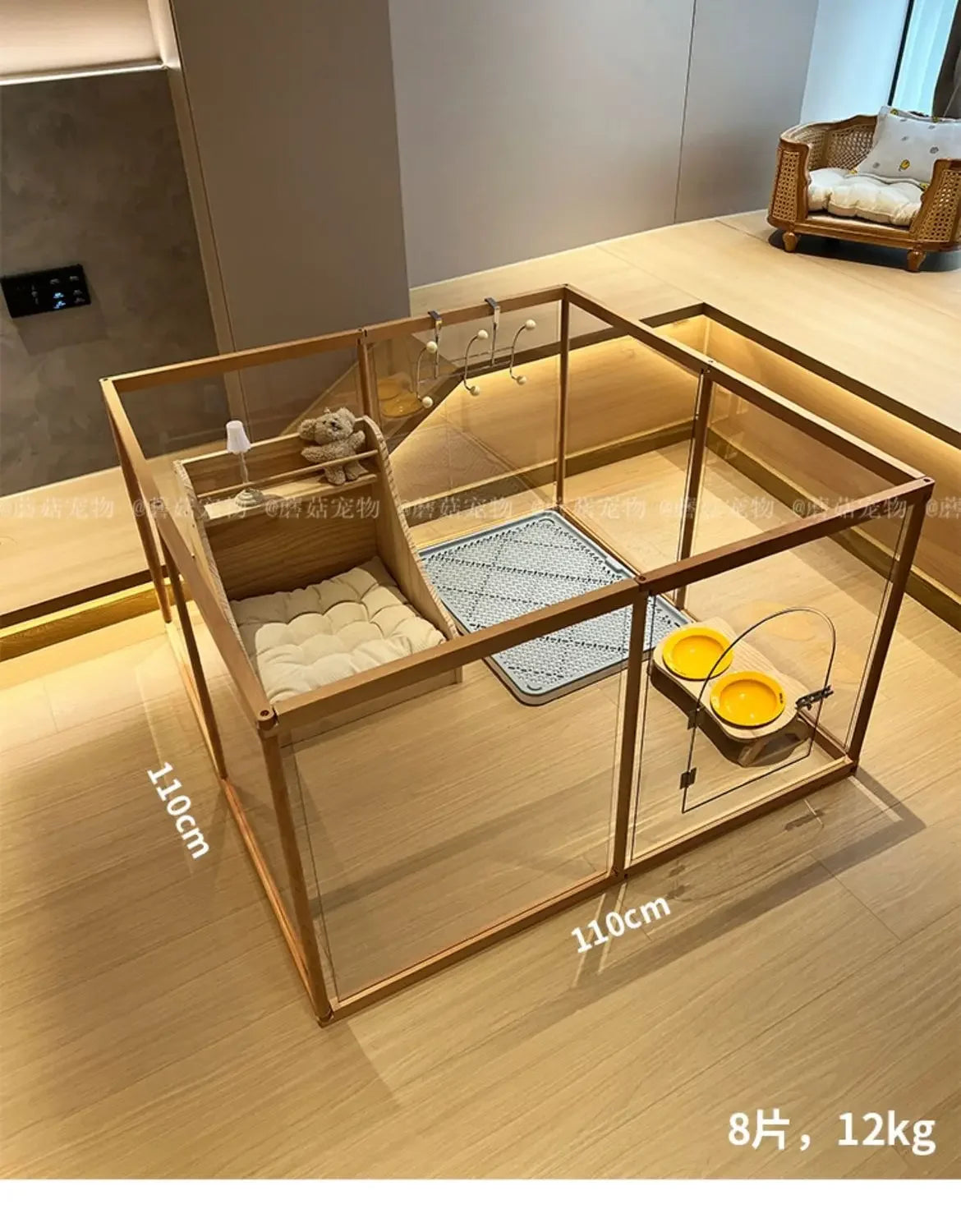 Pet pen dog cage Indoor villa for small and medium-sized dogs with fence and isolation gate in domestic kennel