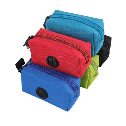 Dog Poop Bag Holder For Leash Doggie Waste Bag Dispenser Fabric Puppy Potty Carrier Small Doggy Zipper Pouch With Carabiner Clip