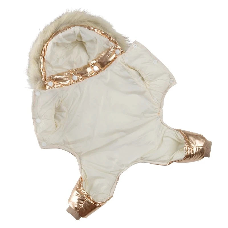 Winter Warm Dog Overalls Waterproof Removable Hooded Jacket Puppy Chihuahua Jumpsuits French Bulldog Coat Pet Clothing Costume