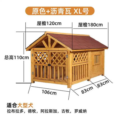 Outdoor rain-proof kennel, large dog house, windproof and warm, universal in all seasons, rain-proof, anti-corrosion and sun-pro