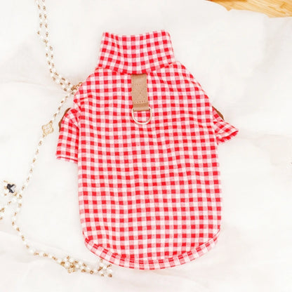 Soft Cotton Pet Dog Clothes Warm Dog Plaid Shirt Luxury Puppy Pullover Autumn Cat Shirt Cute Solid Pet Costume Chihuahua Clothes