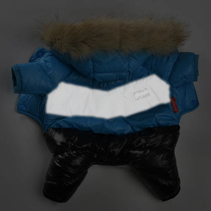 Winter Warm Dog Clothes For Small Dogs Chihuahua Waterproof Hooded Puppy Down Jacket French Bulldog Hoodies Jumpsuit Overalls