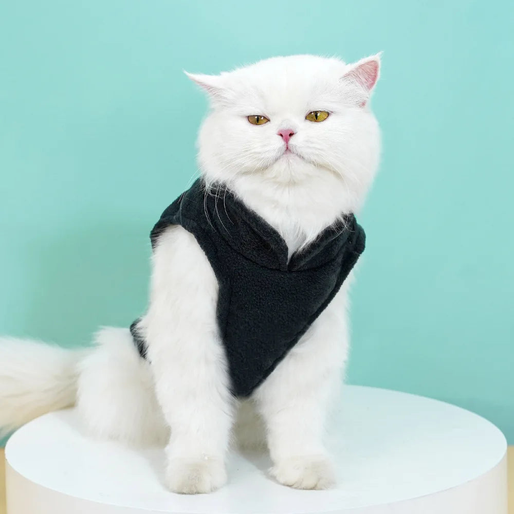 Pet Fleece Vest with Soft and Warm Fleece Sleeveless Design Unconstrained Forelimbs Autumn and Winter Warm Pet Clothing