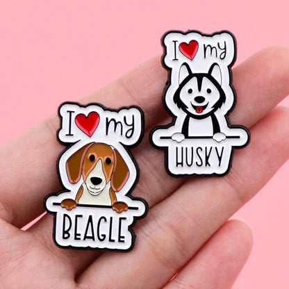 Cute Dogs Enamel Pin Cartoon Brooch Pines Lapel Pins Badge on Backpack Clothing Accessories Animal Jewelry Pet Lover Gifts