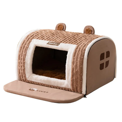 Winter dog three-dimensional bear curved house kennel warm thickened cat  pet