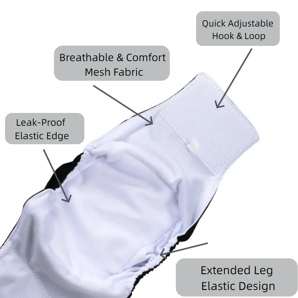 Washable Male Dog Diaper for Small Medium Dogs Reusable Pet Sanitary Panties XS Leak Proof Urine Pant Puppy Chihuahua Supplies