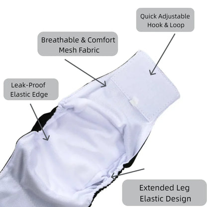 Washable Male Dog Diaper for Small Medium Dogs Reusable Pet Sanitary Panties XS Leak Proof Urine Pant Puppy Chihuahua Supplies