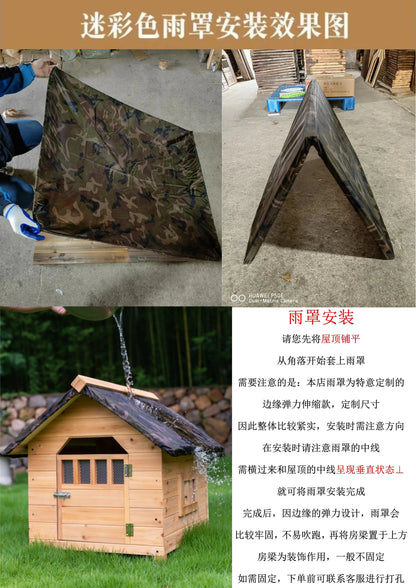 Solid wood dog house Outdoor pet Winter kennel All seasons Universal warm Wooden large dog Outdoor rainproof dog cage