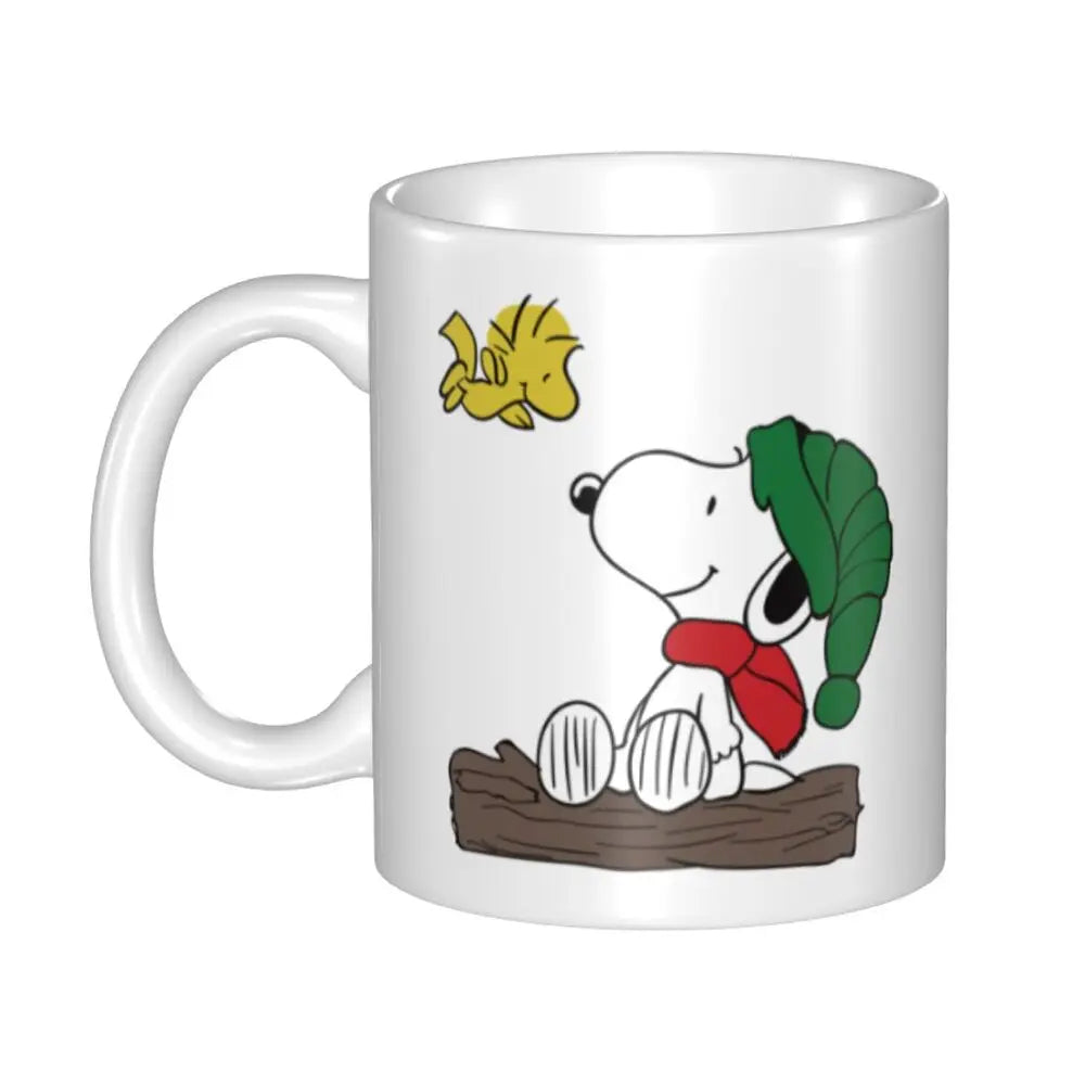 Manga Snoopy Woodstock Cartoon Dog Coffee Mug DIY Customized Ceramic Tea Milk Mug