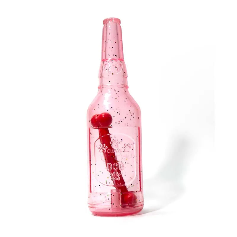 Pet Chew Toy Summer Floating Rubber Bottle For Puppy Interactive Teeth Cleaning Dog Squeaky Toy With Bone Dogs Toys