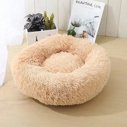 Round  Dogs Bed Cat Bed House Kennel Pet Mats Soft Long Plush Mat Pet Warm Basket Cushion Cats House Sofa Machine Wash Kennel