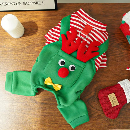 the JINGLEPAW CHRISTMAS VEST - Merry Christmas Pet Clothes, Dog Coat, Cat Clothing, Xmas Puppy Cosplay Santa Tree Costume, Happy Festival Coat