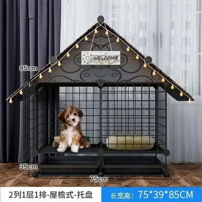 the BANGKOK BARKER - Fences Simple Kennel, Iron Teddy Living Room, Creative Doghouses, Pet Indoor Balcony Home, Pomeranian Puppy Courtyard Pet Cage