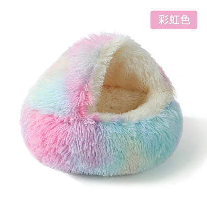Winter Warm Pet Nest for Small Medium Pets (40cm-70cm) | Enclosed/Semi-Enclosed Pet Shell Nest | Dog House Cat Bed for Puppy Kit