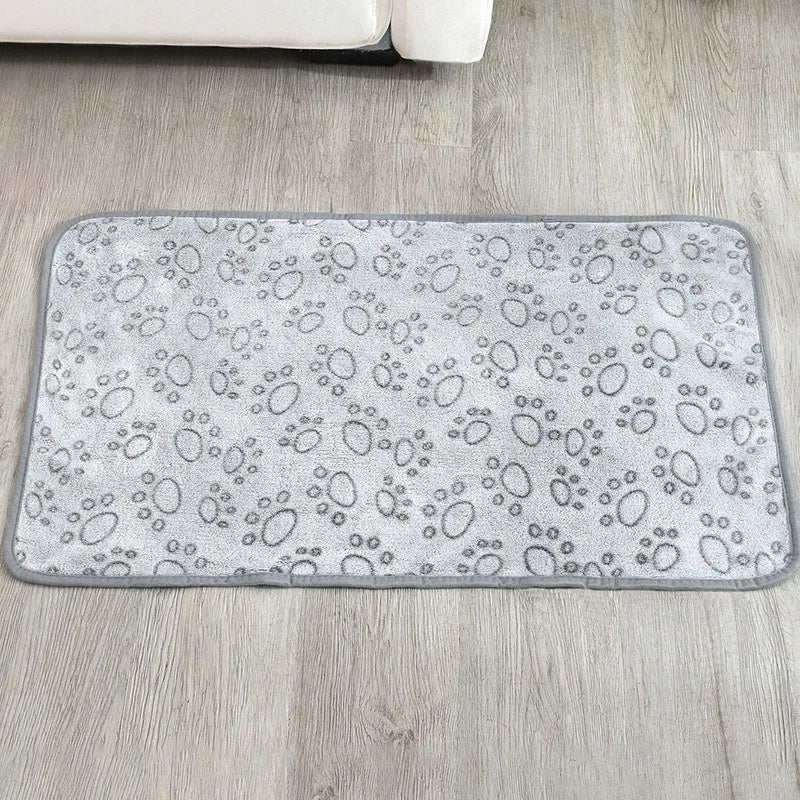 Dog Bed Mat Blanket Soft Fluffy Pet Sleeping Blanket Cute Paws Pattern Pet Travel Mat Warm Comfortable Blankets for Cat Dogs