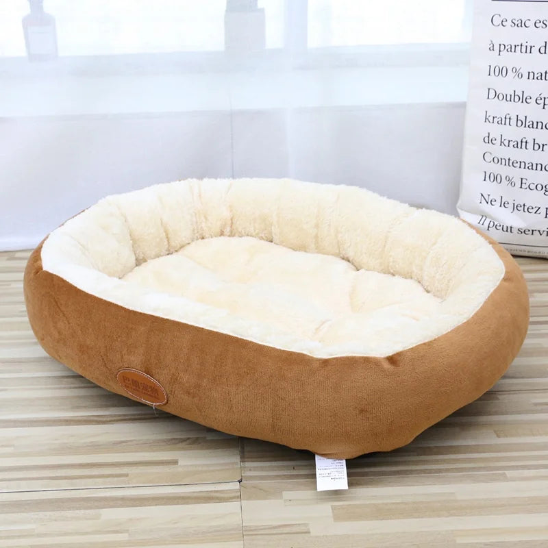 Autumn/Winter Warm Pet Nest Big Dog Mat Oval Teddy Dog Cat Nest Golden Retriever Comfortable Cozy Pet Bed