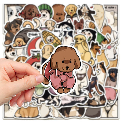50PCS Cartoon Cute Dog Graffiti Stickers Waterproof Decals for Laptops Skateboards Guitars Luggage Phones Scrapbook