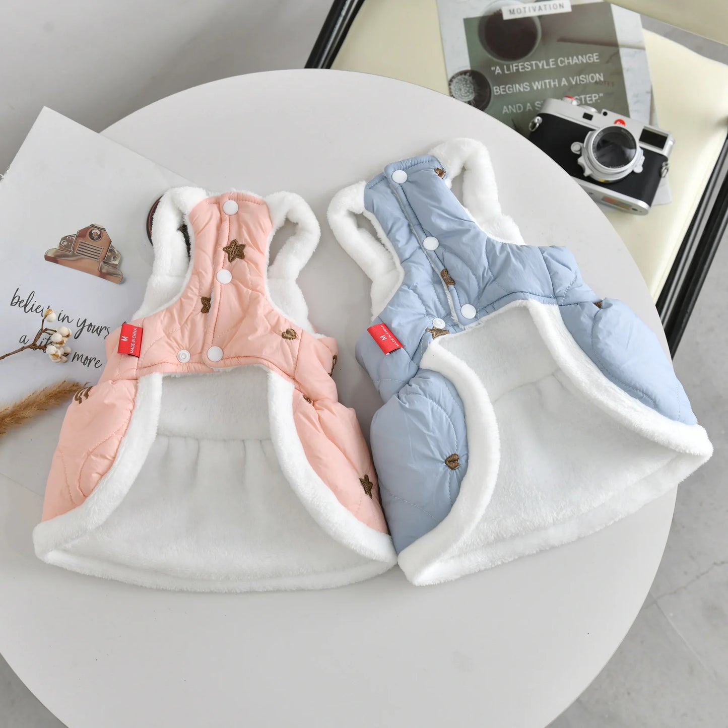 Strawberry Yorkshire Terrier Clothing For Small Dog Pink Blue Harness Outdoor Pet Dress Autumn Winter Outfit Cat Chihuahua Coat