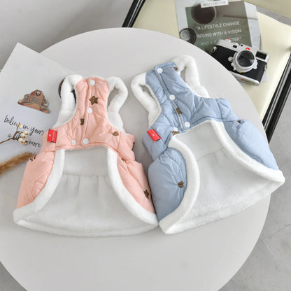 Strawberry Yorkshire Terrier Clothing For Small Dog Pink Blue Harness Outdoor Pet Dress Autumn Winter Outfit Cat Chihuahua Coat