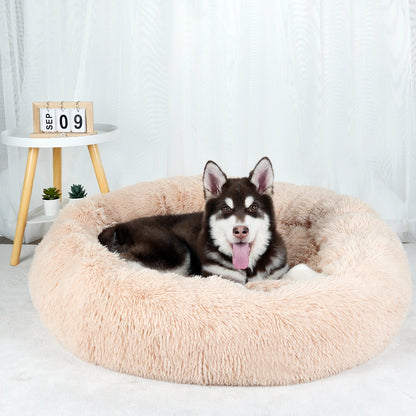 Plush Dog Bed Large Beds for Dogs Washable Medium Small Basket Accessorys Pet Furniture Fluffy Sofa Puppy Kennel Accessories Mat