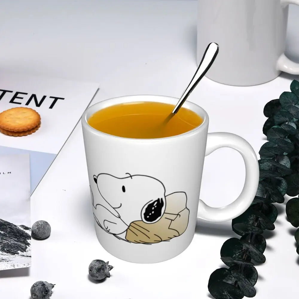 Manga Snoopy Woodstock Cartoon Dog Coffee Mug DIY Customized Ceramic Tea Milk Mug