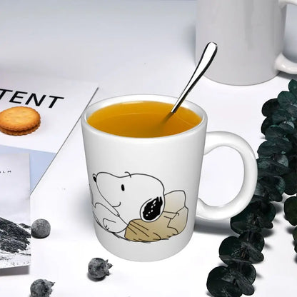 Manga Snoopy Woodstock Cartoon Dog Coffee Mug DIY Customized Ceramic Tea Milk Mug