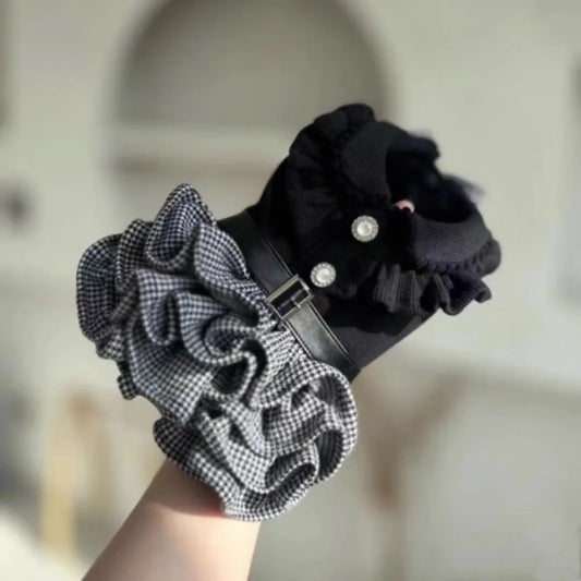 Autumn and Winter Pet Woolen Coat Cute Plaid Cake Dress Small Dog Teddy Clothes Dog Dresses for Small Dogs Puppy Clothes