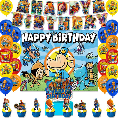 Cartoon DOGS MAN Theme Birthday Party Supplies Decoration Best Friend Balloon Banner Backdrop Cupcake Topper for Kids Child Gift