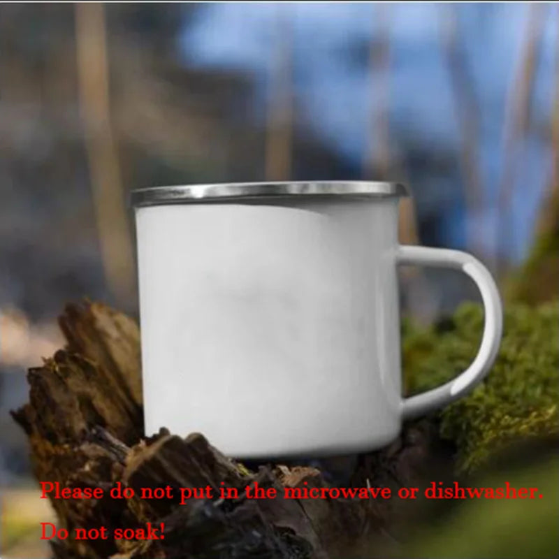 Watercolor Dog Printed Creative Coffee Cup Drinks Wine Beer Juice Milk Cups Camping Mug Handle Enamel Mugs Gifts for Lover Dogs