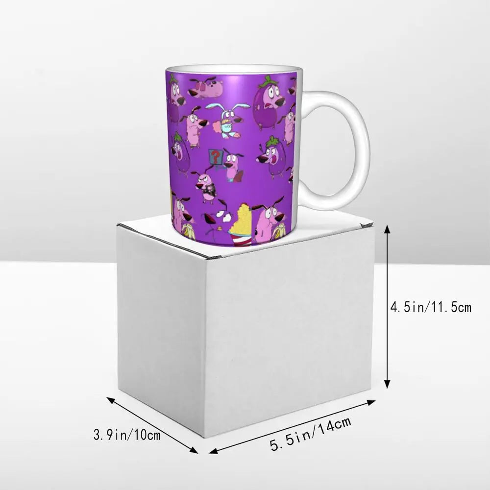 Personalized C-Courage The Cowardly Dog Coffee Mug DIY Ceramic Milk Tea Mug Cup