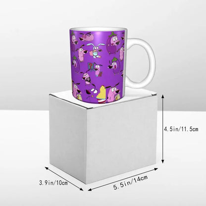 Personalized C-Courage The Cowardly Dog Coffee Mug DIY Ceramic Milk Tea Mug Cup