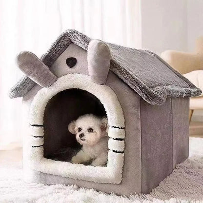 the FUZZY WUZZY DOGHOUSE - Foldable Pet House, Removable Washable Dog/Cat House, Puppy/Kitty Cave Sofa, Four Seasons Pet Supplies for Small/Medium/Large Pets