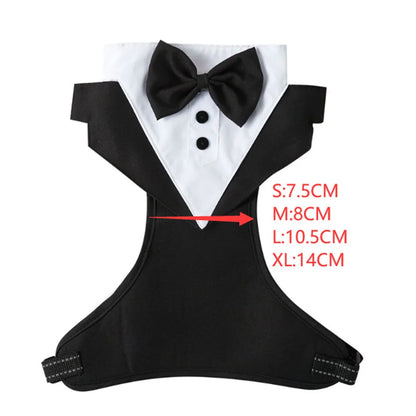 the DON JUAN DOG - Dog Tuxedo Costume, Formal Shirt Dog Wedding Black Jacket Suit, Pet Puppy Prince Ceremony Bow Tie Suit Small Dogs Cat Vest Clothes