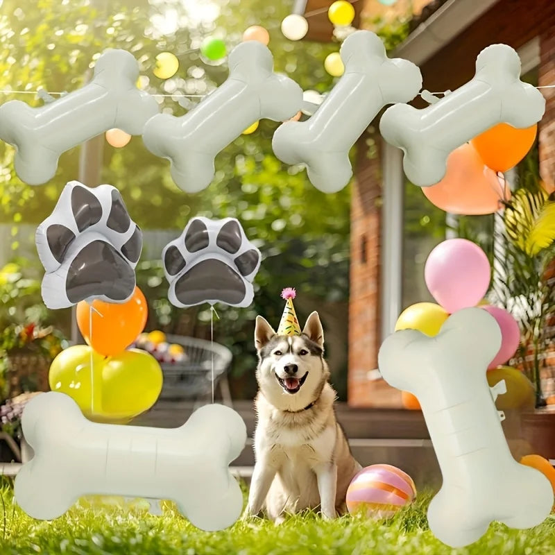 3/6pcs Funny Bone Shape Foil Balloons Pet Dog Bone Balloons for Birthday Party Decorations Supplies Kindergarten Kids Toys